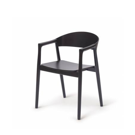 La silla de restaurante de madera ARDEN negro