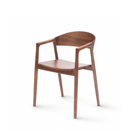 La silla de restaurante de madera ARDEN nogal