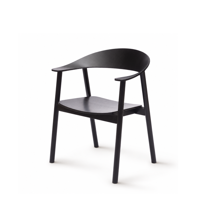 La silla de restaurante de madera HORIZON negro