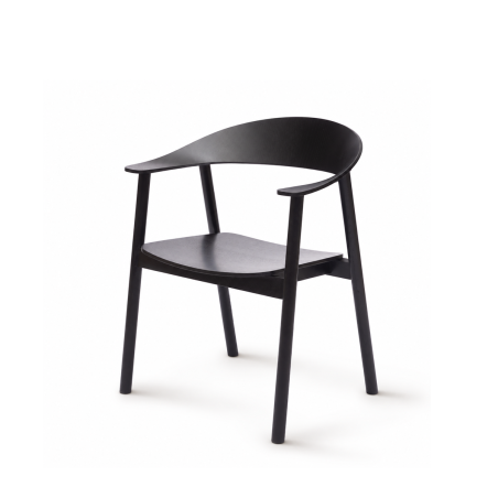 La silla de restaurante de madera HORIZON negro