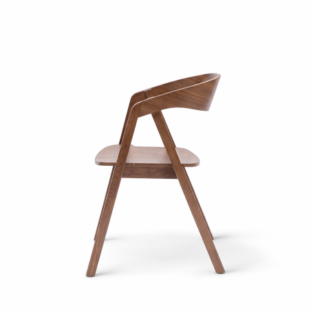 La silla de restaurante de madera FUTURA nogal