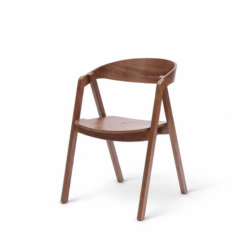 La silla de restaurante de madera FUTURA nogal