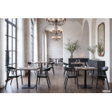 La silla de restaurante de madera HORIZON negro