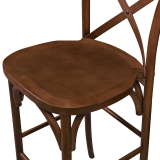 Silla de bar CROSS-BACK WOOD BAR rústico oscuro