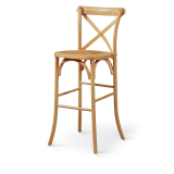 Silla de bar CROSS-BACK WOOD BAR roble claro