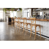 Silla de bar CROSS-BACK WOOD BAR roble claro