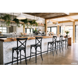 Silla de bar CROSS-BACK WOOD BAR negro