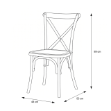 Silla de boda de madera CROSS-BACK WOOD nogal