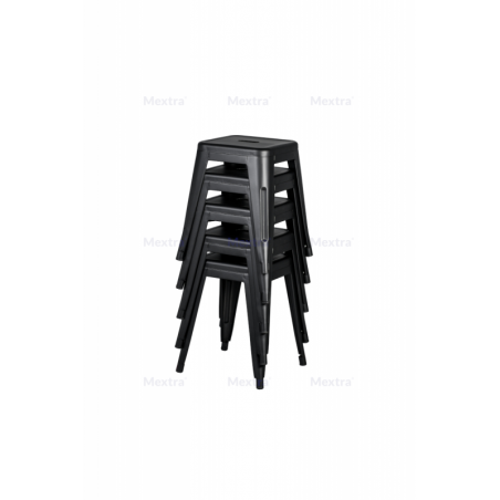 Taburete de bar PARIS inspirado en TOLIX negro